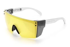 Lazer Face Glasses: HI-VIS YELLOW Z87 -Glasses Specialty Store Clear Hi Vis Yellow Angle Smoke