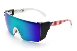 Lazer Face Sunglasses: WHITE FRAME Stars & Stripes USA Z87 -Glasses Specialty Store Stars Stripes USA White Angle Black
