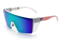 Lazer Face Sunglasses: WHITE FRAME Stars & Stripes USA Z87 -Glasses Specialty Store Stars Stripes USA White Angle Clear