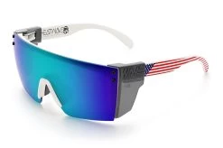 Lazer Face Sunglasses: WHITE FRAME Stars & Stripes USA Z87 -Glasses Specialty Store Stars Stripes USA White Angle Smoke