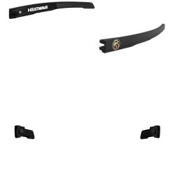 Custom Future Tech -Glasses Specialty Store arm performance black with black and gold emblems