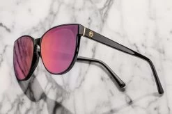 Carat Sunglasses: BLACK -Glasses Specialty Store carat PINK lens
